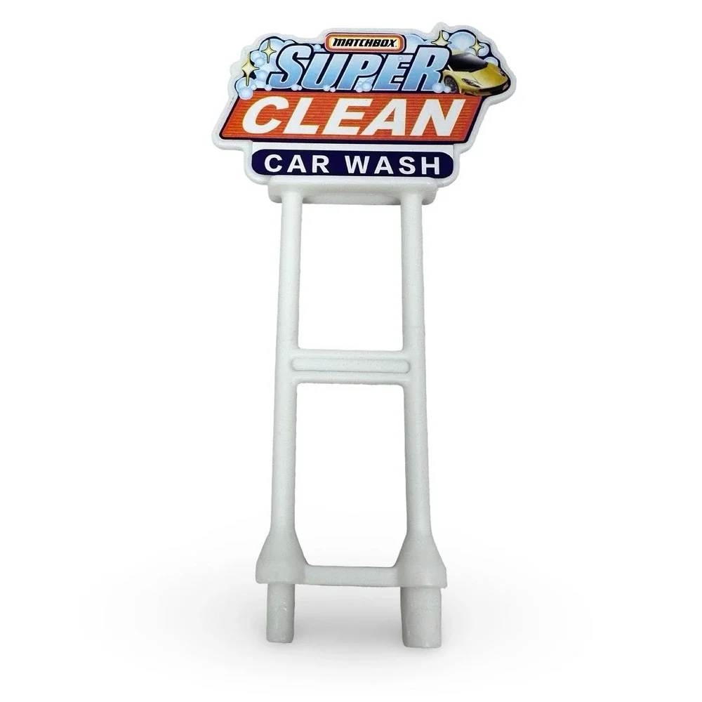 Matchbox Super Clean Car Wash Replacement Sign Accessory White‎ Plastic